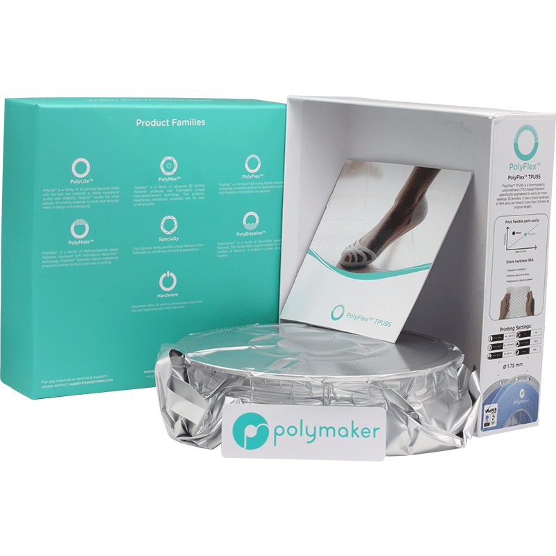 Polymaker PolyFlex TPU95 Filament Blau 1.75mm 750g