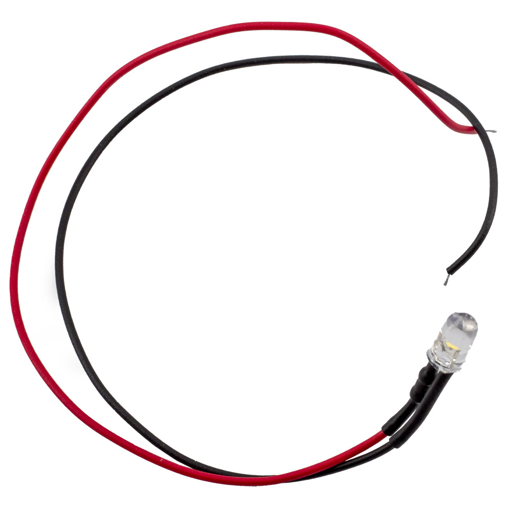 10 Stück 5mm F5 LED blau verkabelt 20cm 5-12V
