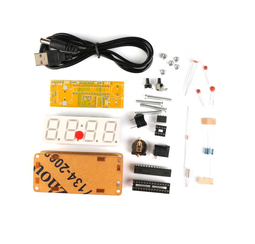 Elektronische Uhr mit 4 Bit Display (Rot)