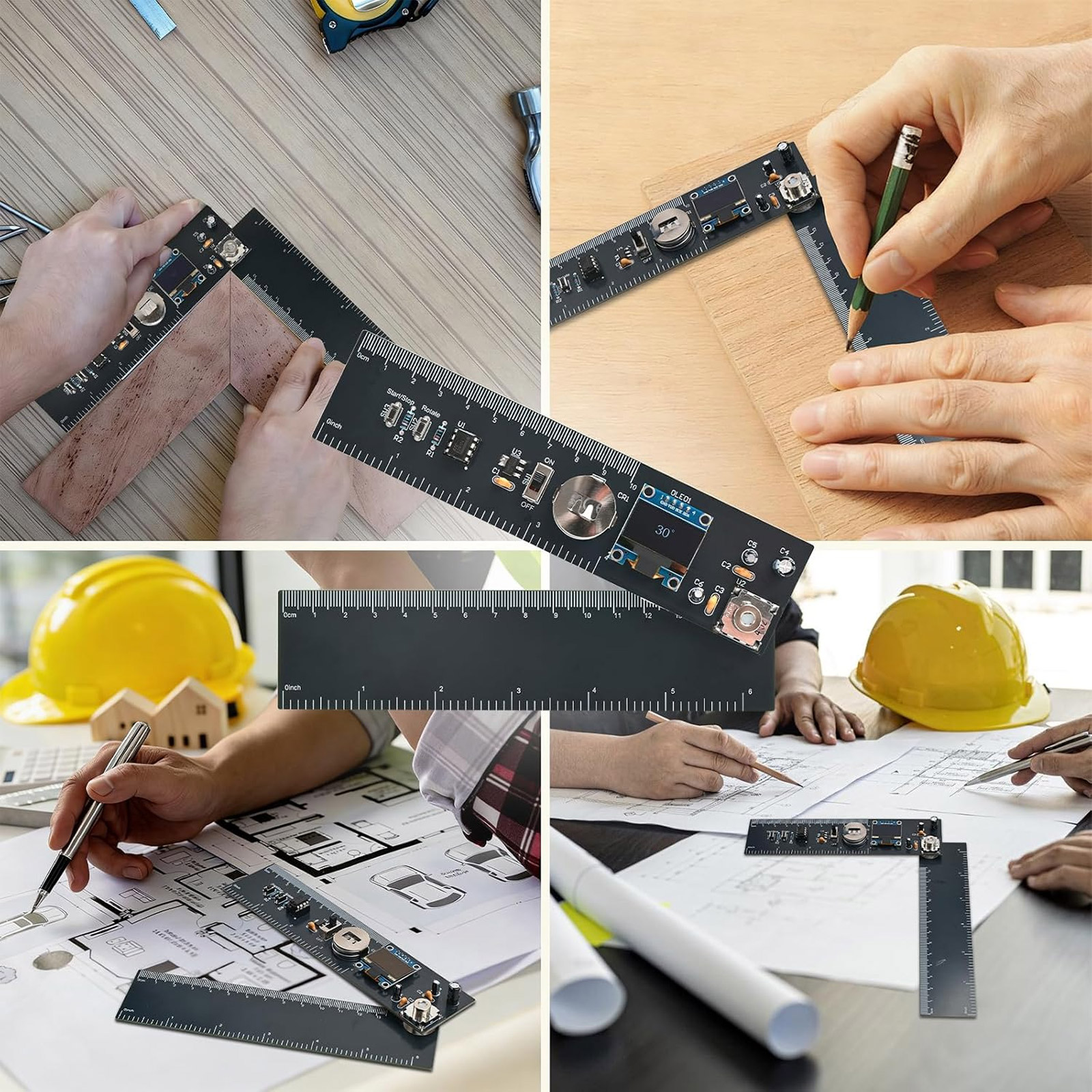 Bausatz DIY Winkelmesser mit OLED-Display & Lineal