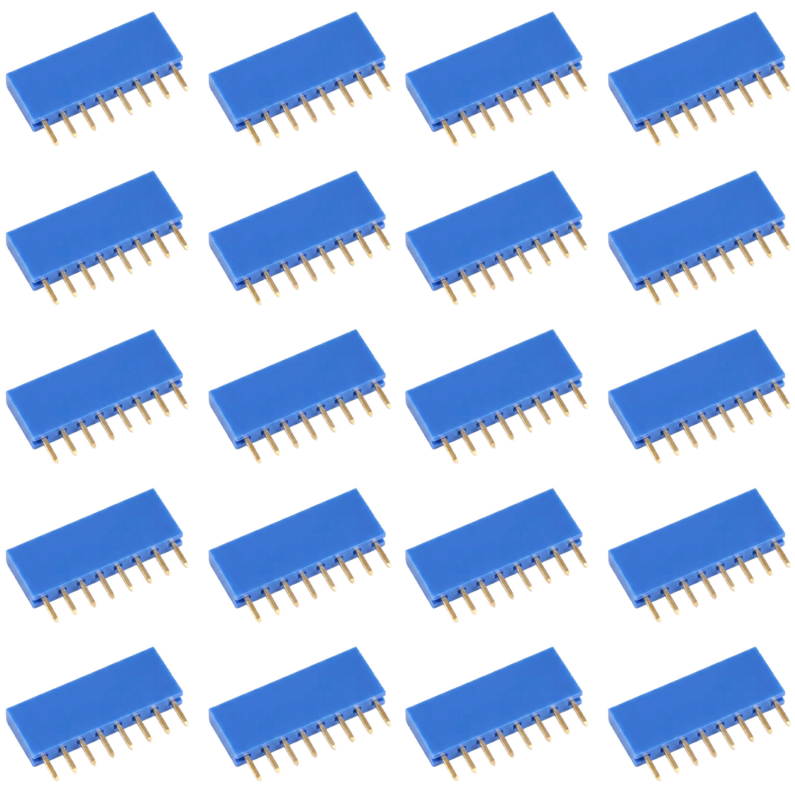 20x Buchsenleiste 8-polig 2,54mm blau