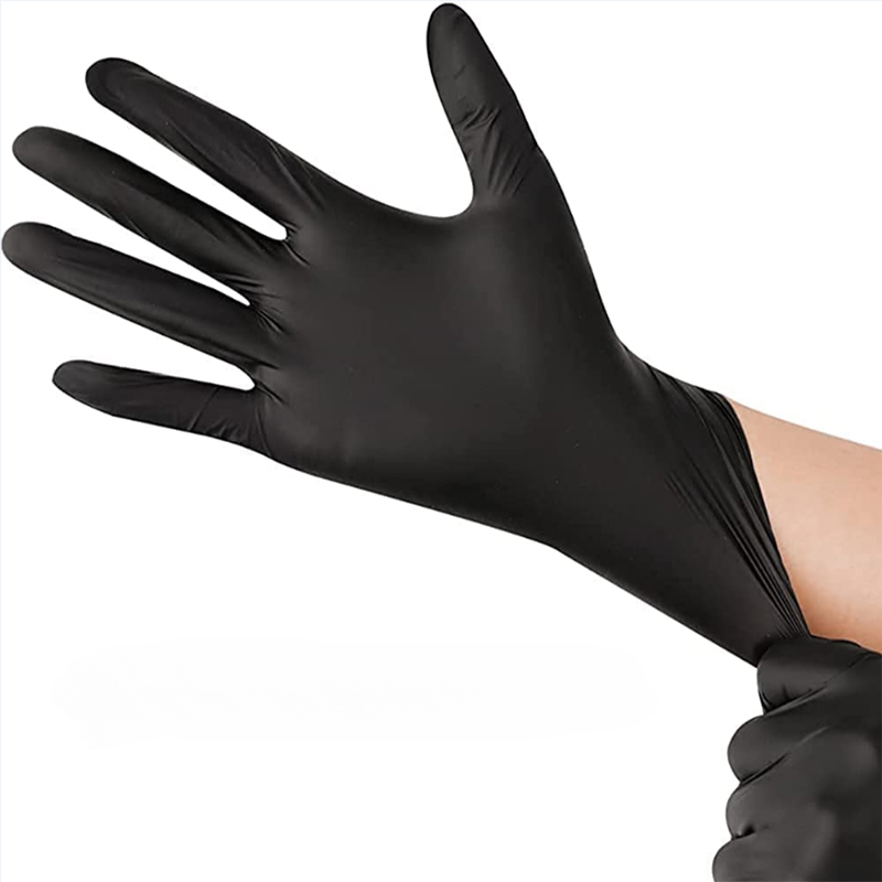 100 Stück Schwarze Nitrilhandschuhe Größe L Einweg Handschuhe
