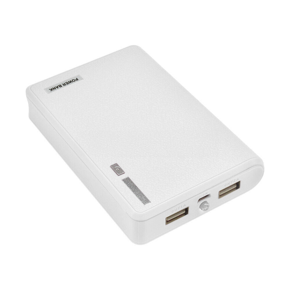 Power Bank Gehäuse 20.000mAh Weiß für 4x 18650 Lithiumbatterien