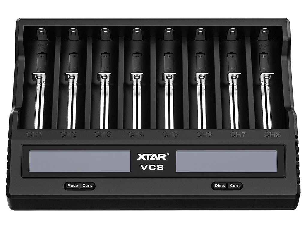 Xtar VC8 - Ladegerät für Li-Ion 3,6V - 3,7V und NIMH 1,2V Akkus