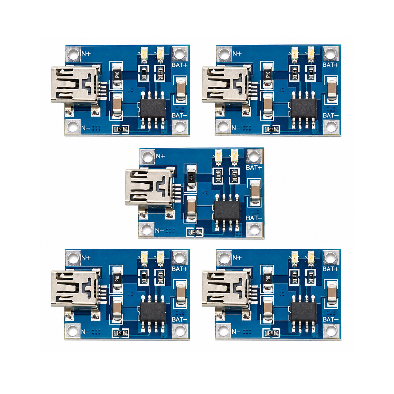 5x TP4056 1A Lithium Lademodul für Arduino Mini USB