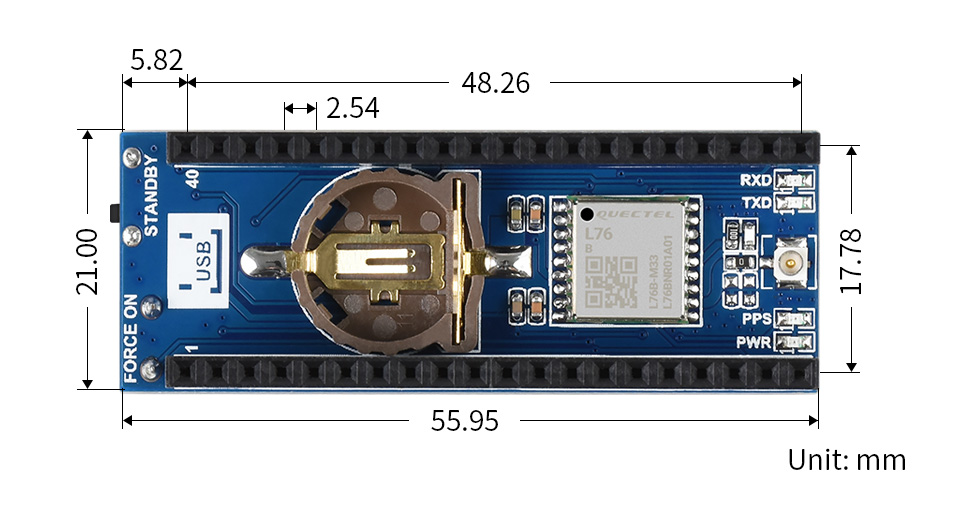Waveshare L76B GNSS Modul mit GPS Antenne für Raspberry Pi Pico