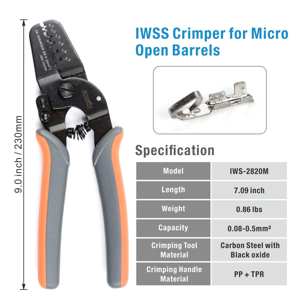 Crimpzange IWISS 2820M 28-20 AWG