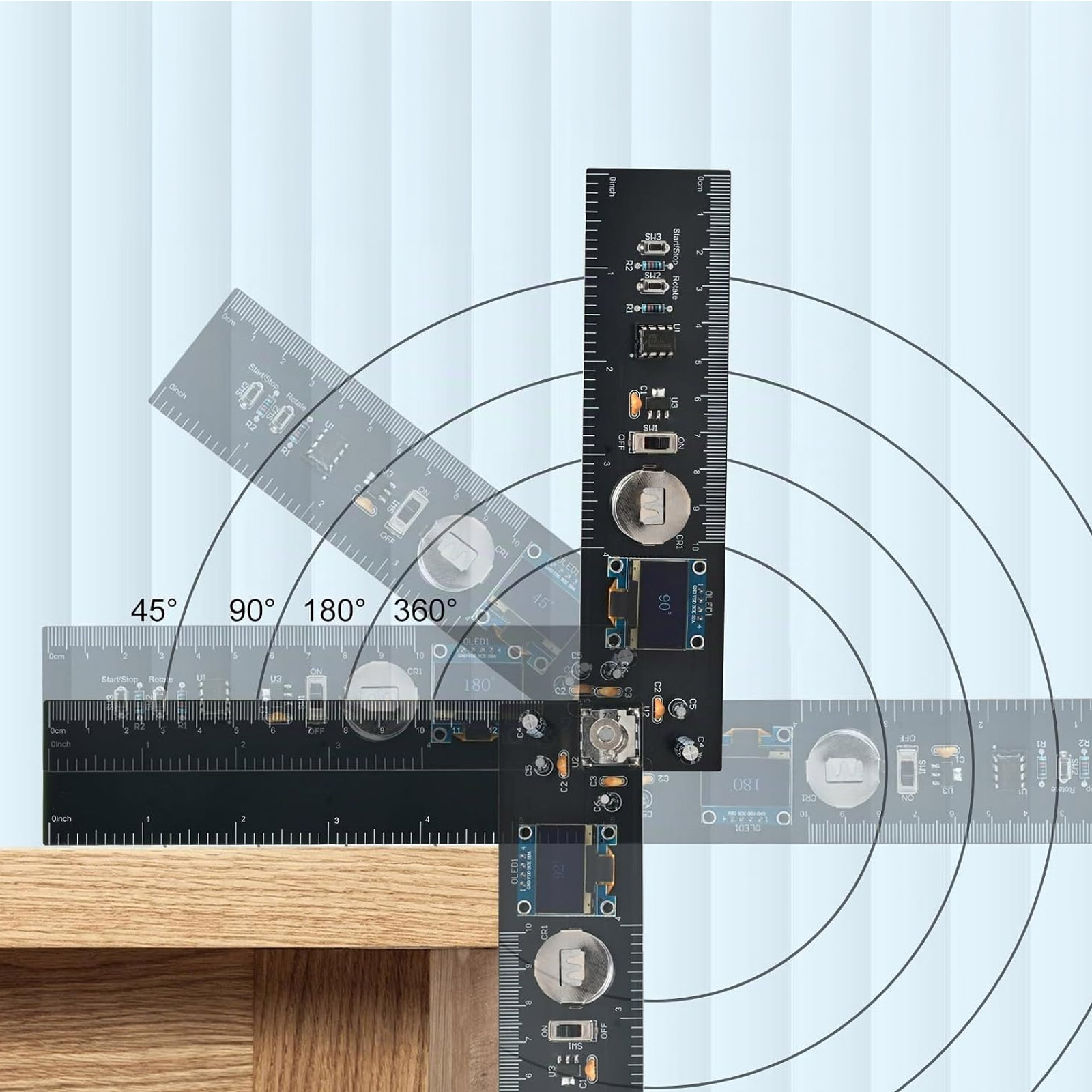 Bausatz DIY Winkelmesser mit OLED-Display & Lineal