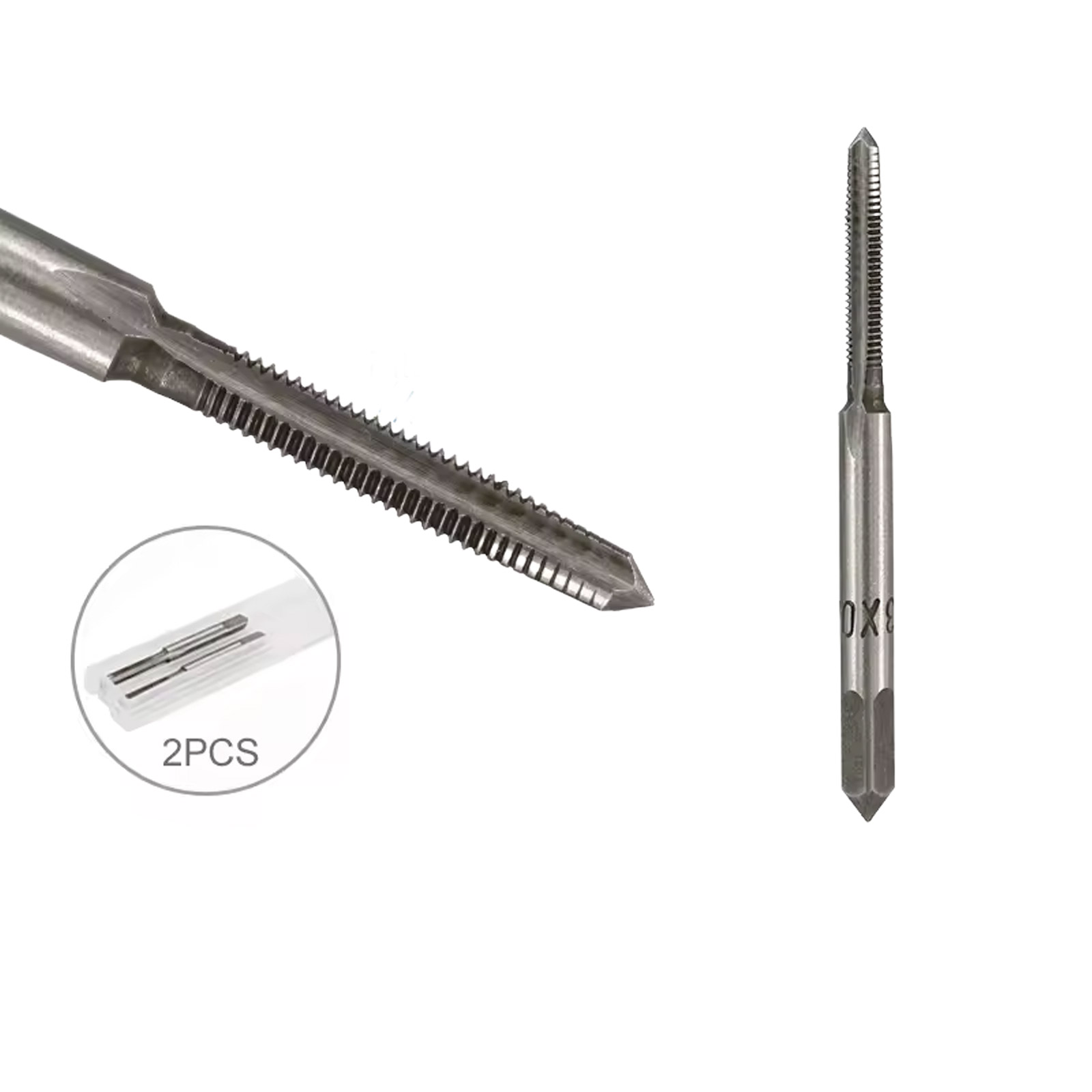 2x M3 Gewindebohrer HSS – Metrischer Handgewindebohrer mit gerader Nut