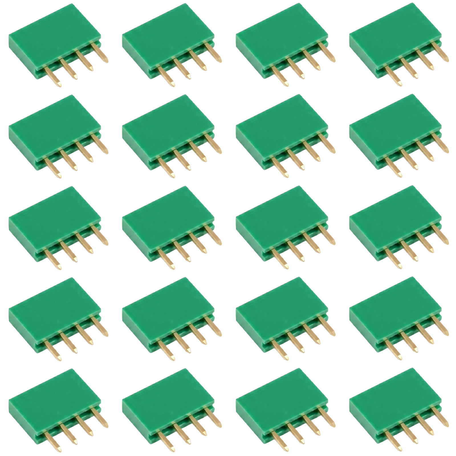 20x Buchsenleiste 4-polig 2,54mm grün
