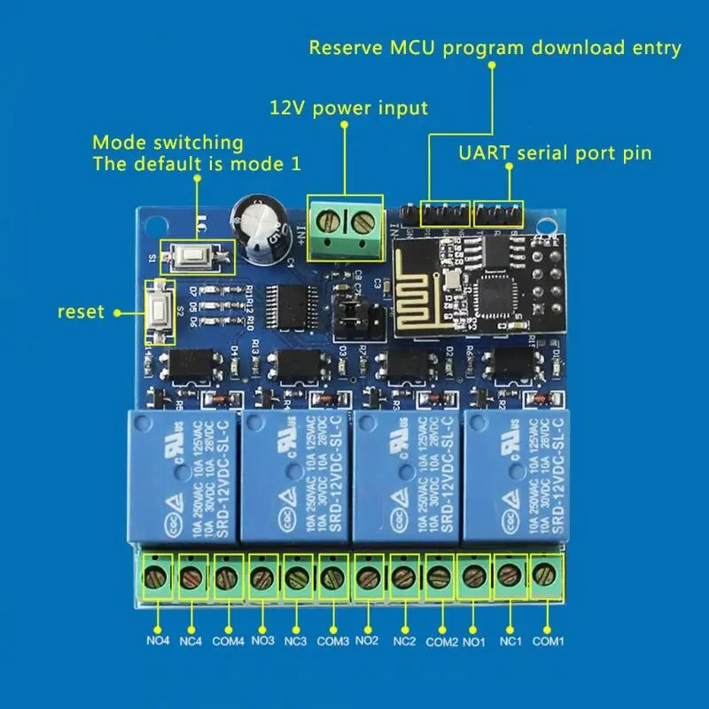 ESP8266 ESP-01 12V Relais für IOT App Controlling