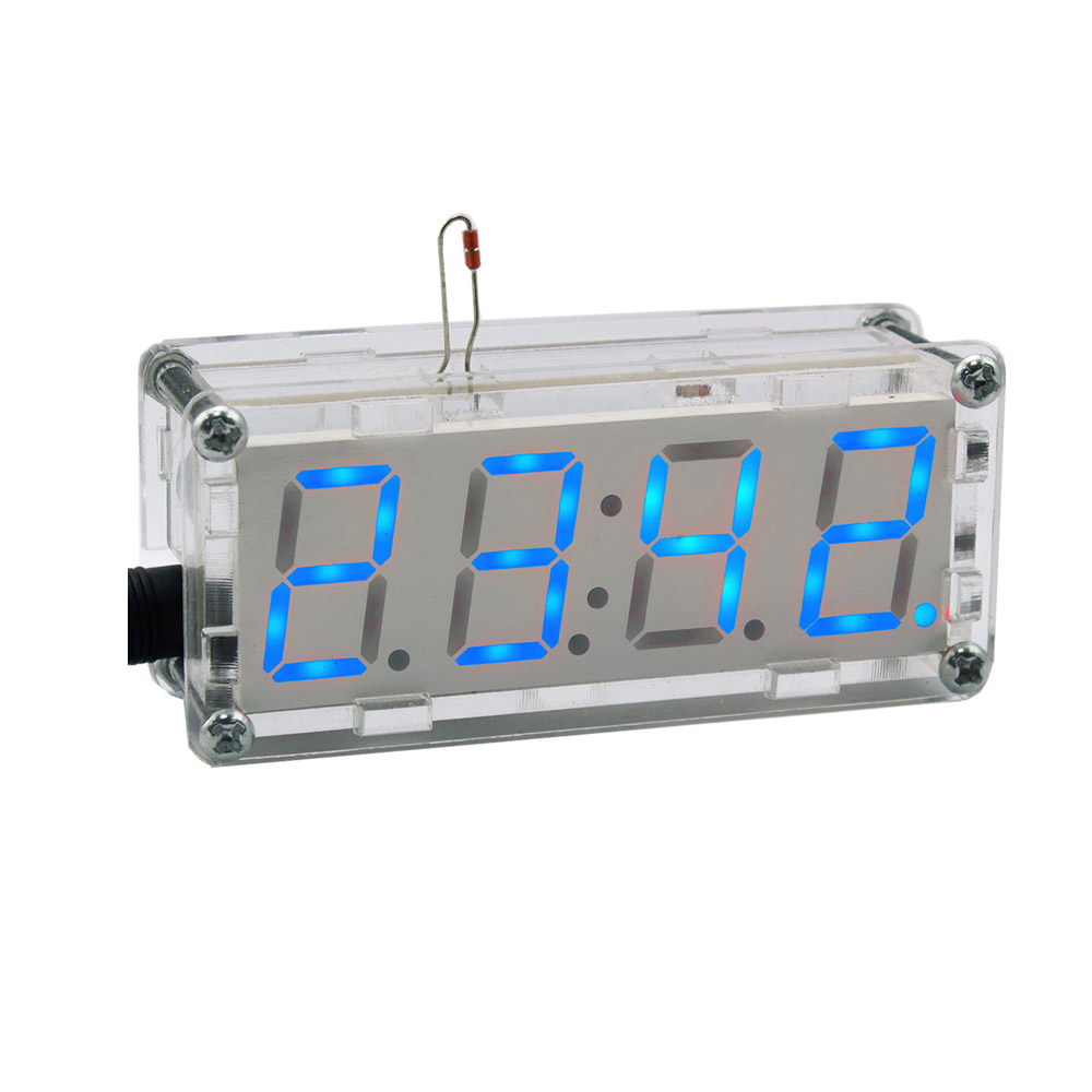 Bausatz Elektronische Uhr mit 4 Bit Display Blau
