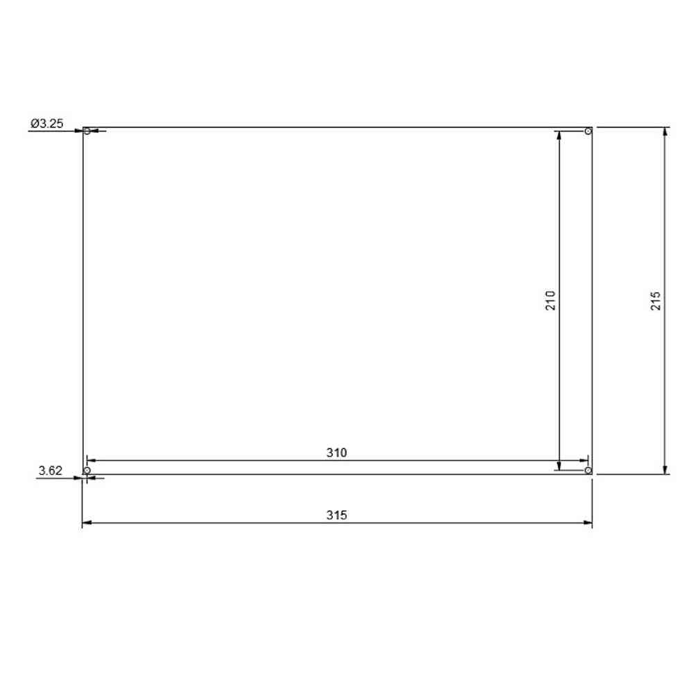 MK2A PCB Heizbett 300x200 mm (schwarz)