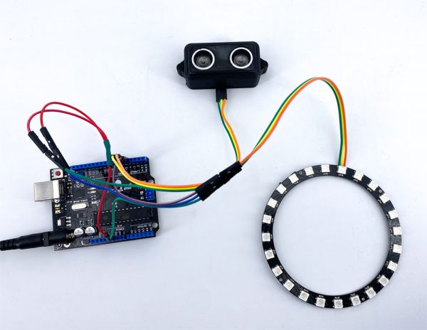 Parksensor mit Arduino Uno, HC-SR04 und LED-Ring