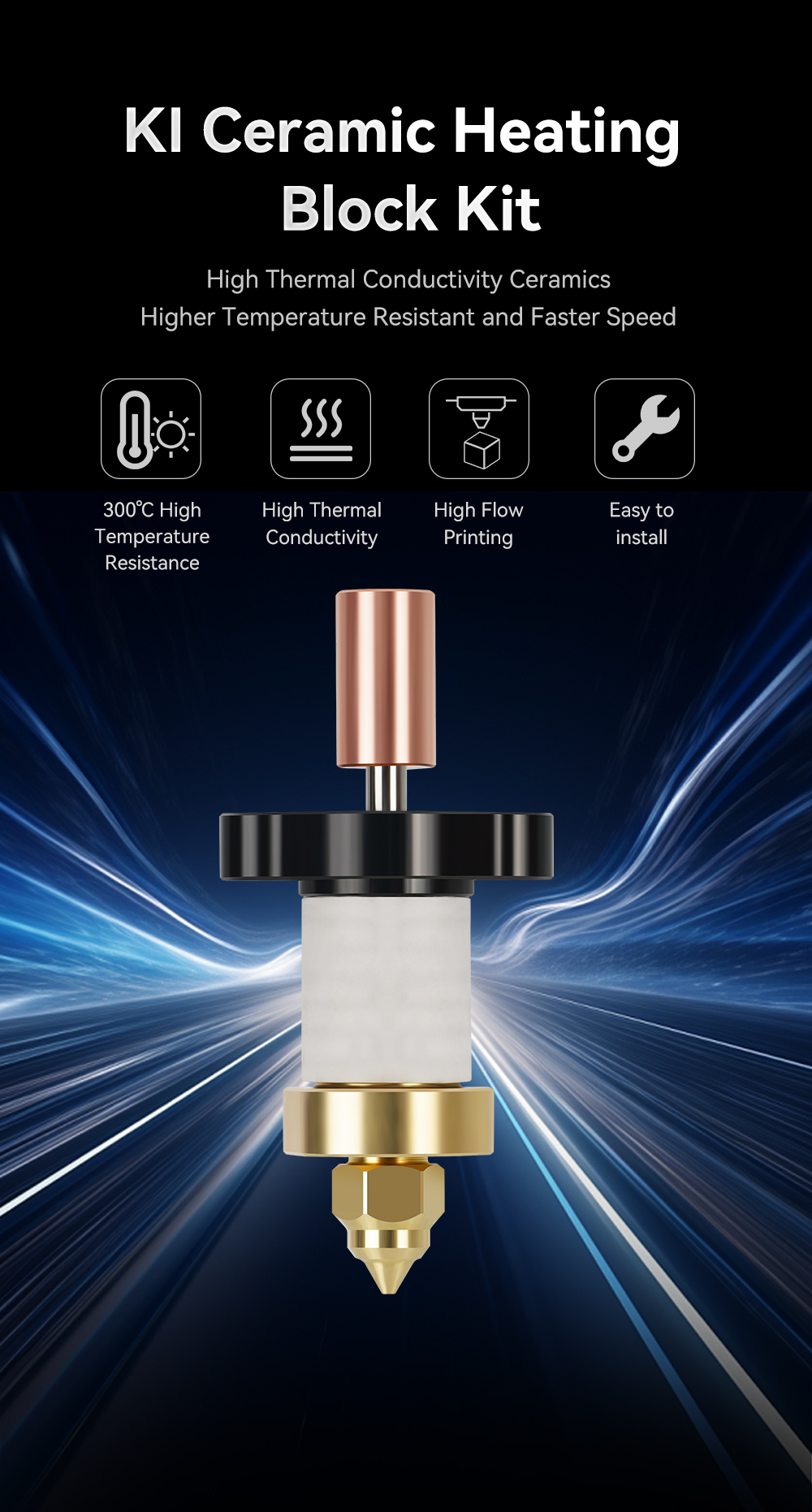 Upgrade Hotend 0.4mm gehärtete Düse für Creality K1 / K1 Max