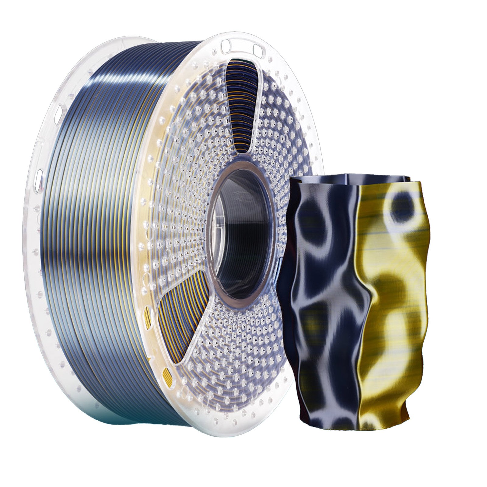 yourDroid DualColor Biosilk PLA+ Filament Schwarz/Gold 1.75mm 1kg