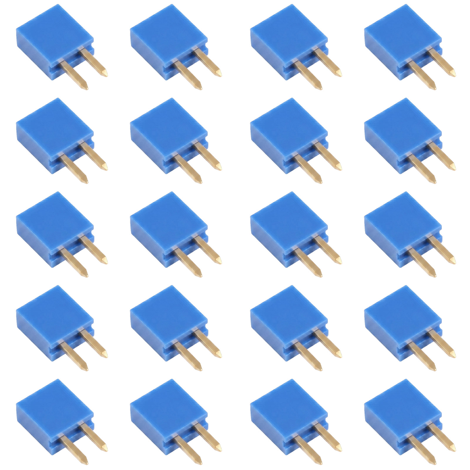 20x Buchsenleiste 2-polig 2,54mm blau
