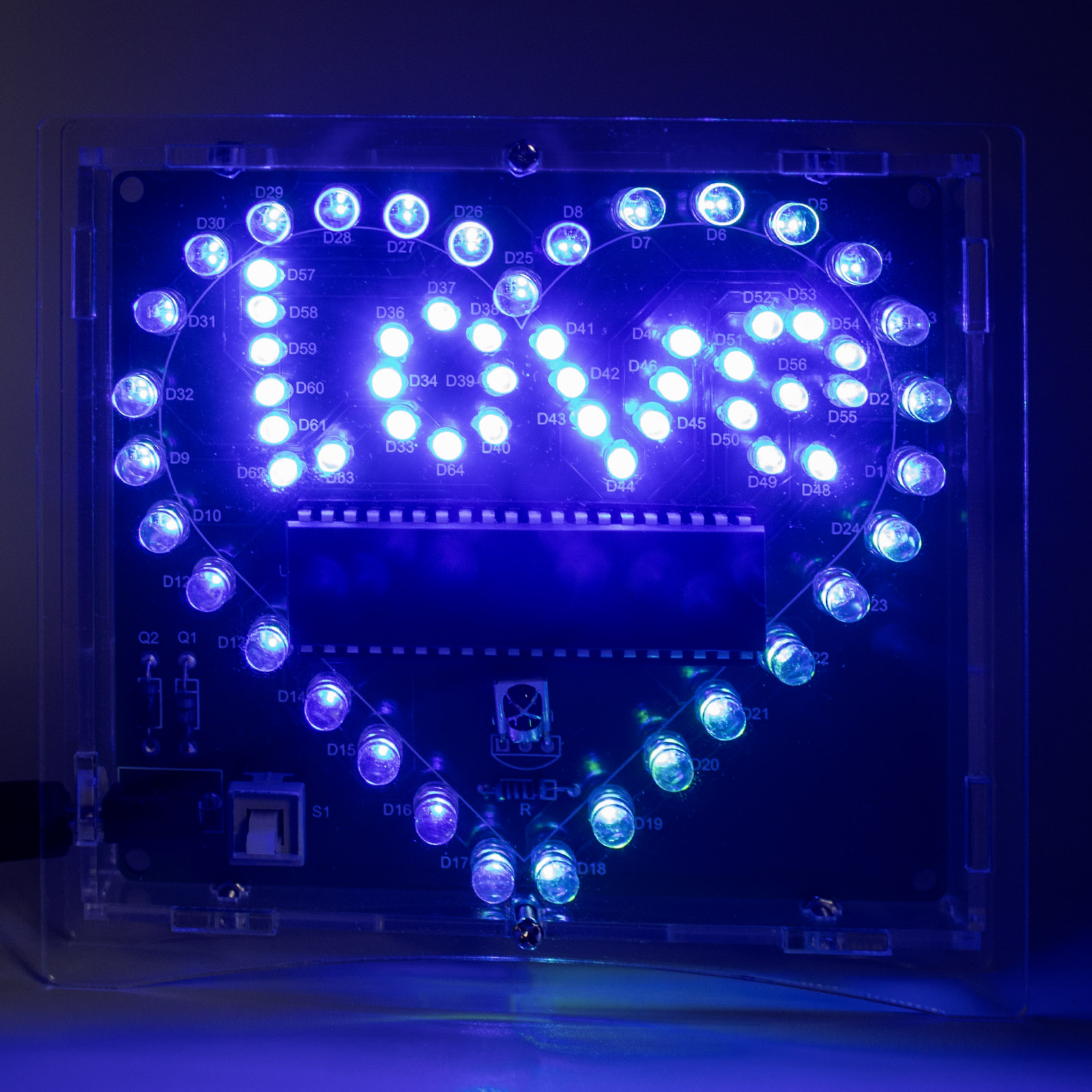 Bausatz: Love LED-Herz zum Löten mit Gehäuse