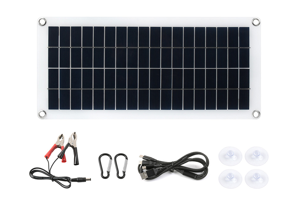 Waveshare Semi-flexibles Solarpanel, 18V 10W mit 5V USB-Ausgänge