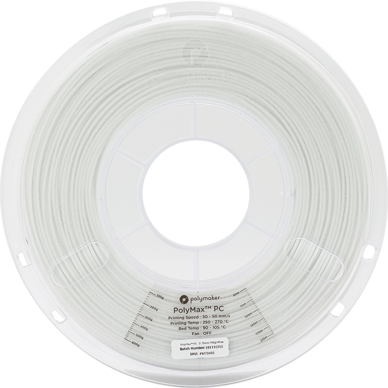 Polymaker PolyMax Tough PC Filament Weiss 1.75mm 750g