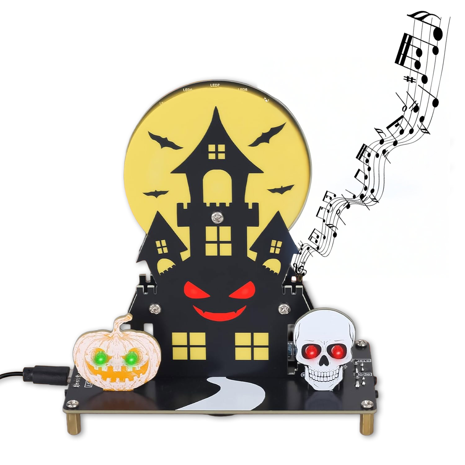Bausatz: Halloween Spukschloss mit 3 Lichtmodi & Gruselsounds