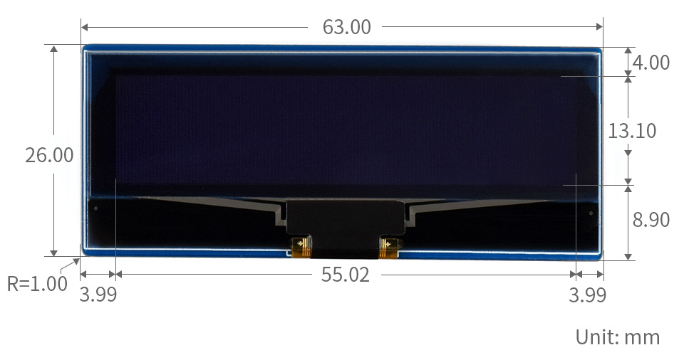 Waveshare 2.23" OLED Display Modul für Raspberry Pi Pico