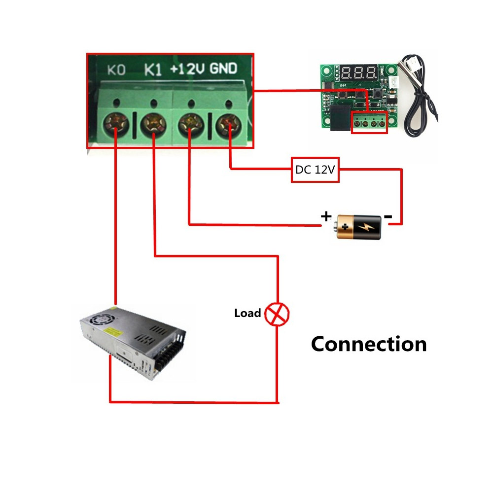 W1209 DC 12V Digitale Temperaturanzeige mit Regler / Thermostat