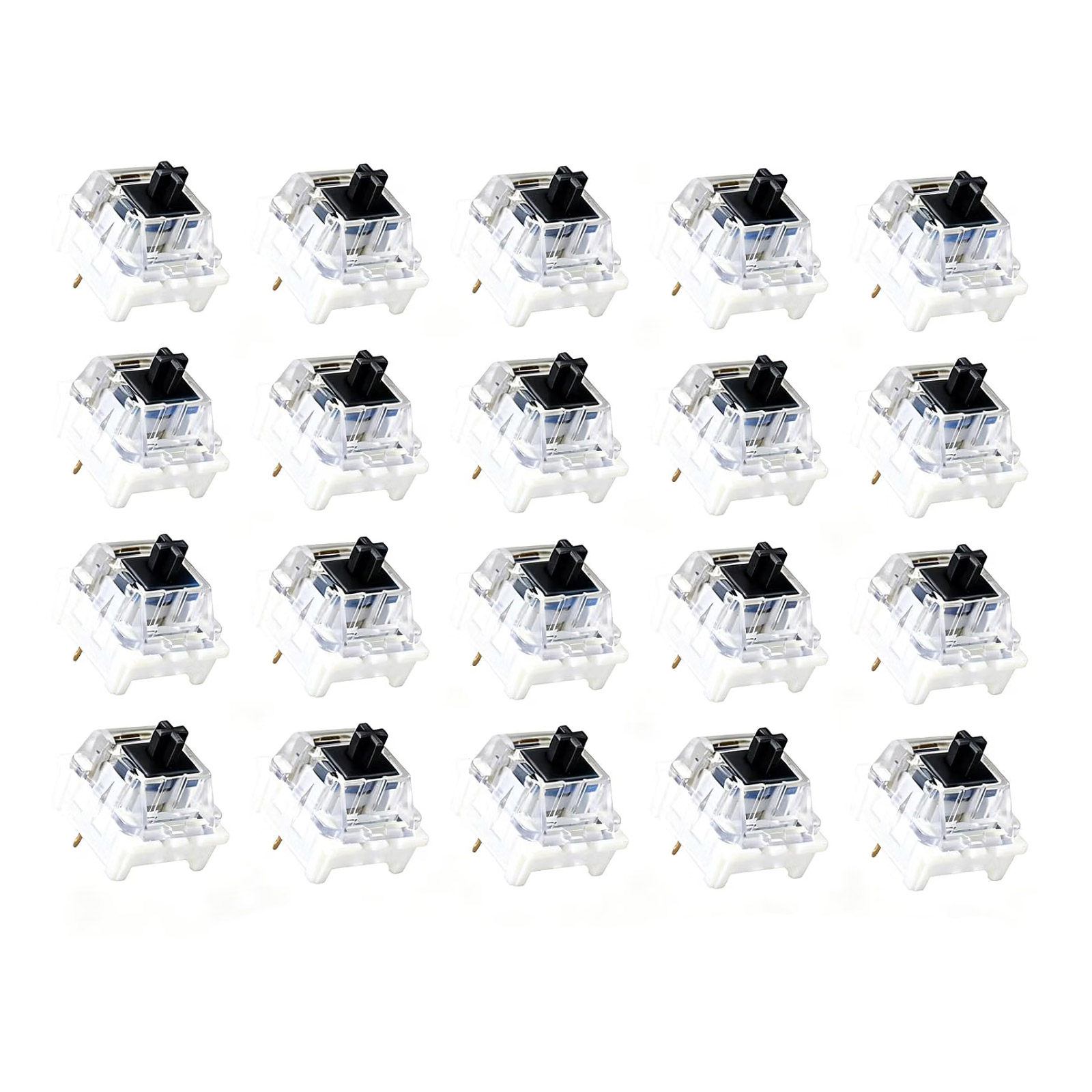 20x Mechanische Tastaturschalter Schwarz Linear 3 Pin
