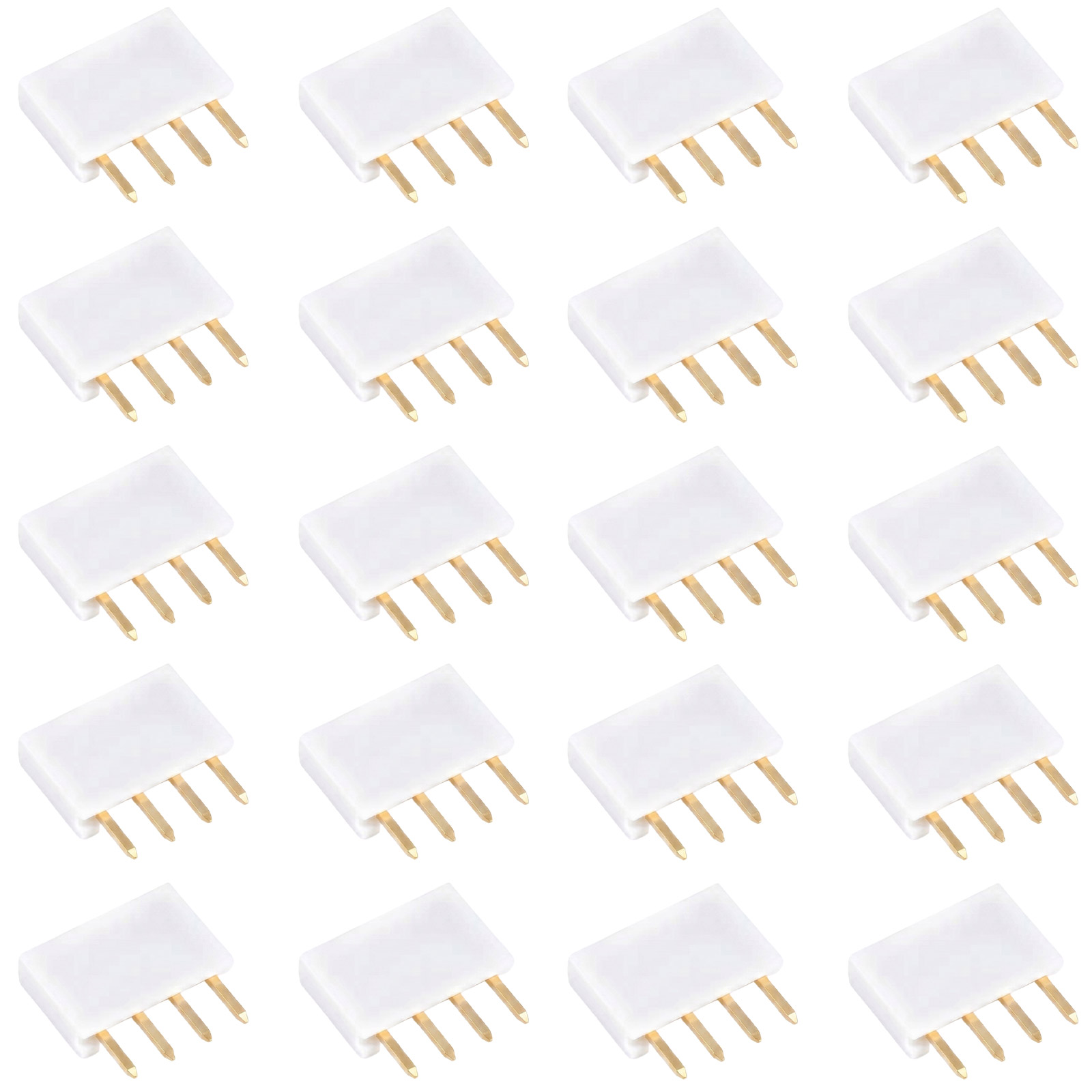 20x Buchsenleiste 4-polig 2,54mm weiß