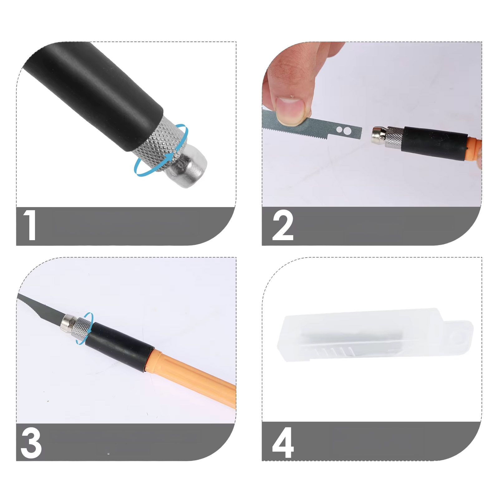 Mini Handsäge mit 8 Sägeblättern für Modellbau & DIY-Projekte