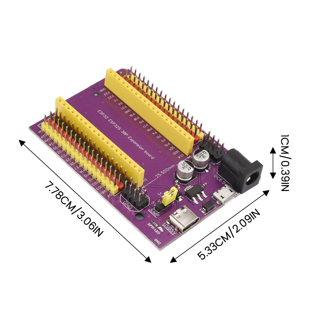 Expansion Board für ESP32 DevKitC Wroom32 38 Pins