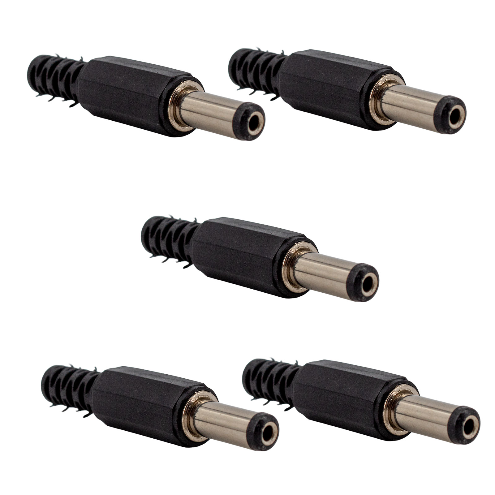 5x DC Hohlstecker 5.5x2.1mm Male zum Anlöten – Netzteil-Kabelanschluss