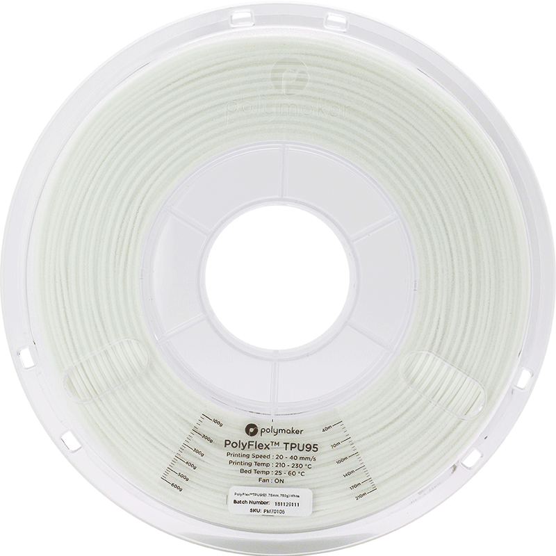Polymaker PolyFlex TPU95 Filament Weiss 1.75mm 750g