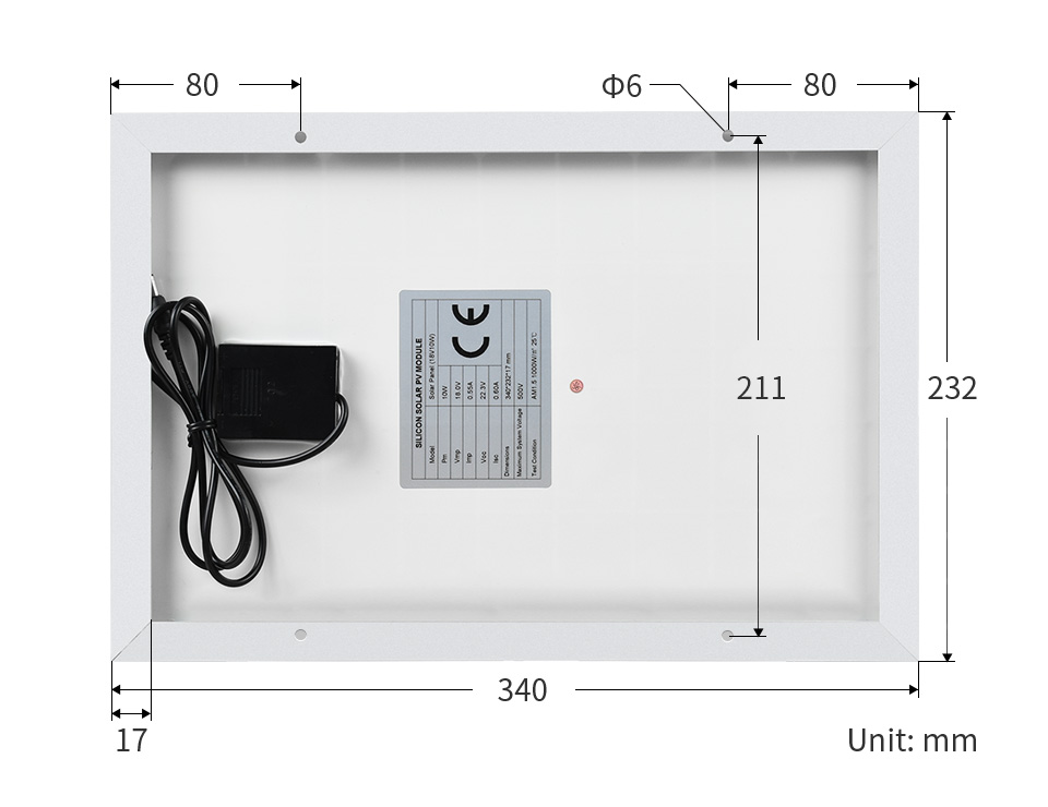 Waveshare Polysilicon Solar Panel 18V 10W