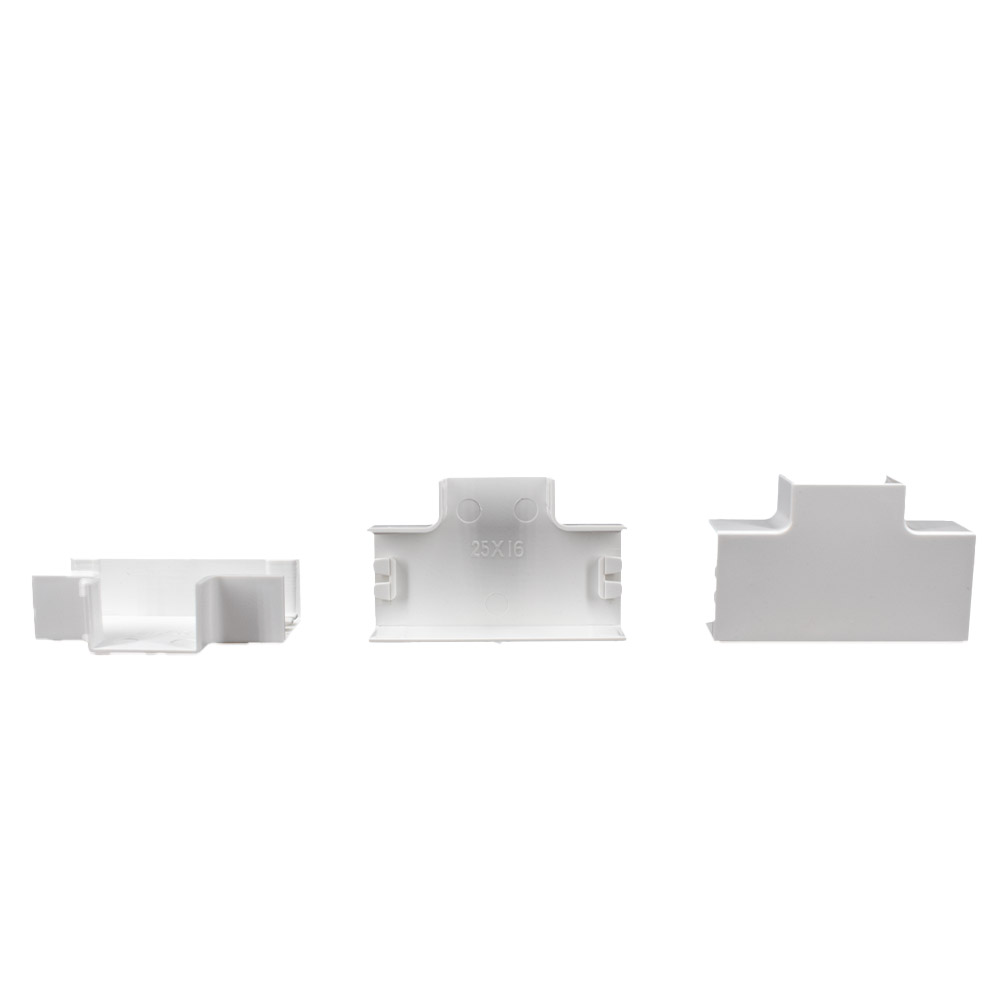 10x Kabelkanal T-Stück 25x16 weiss
