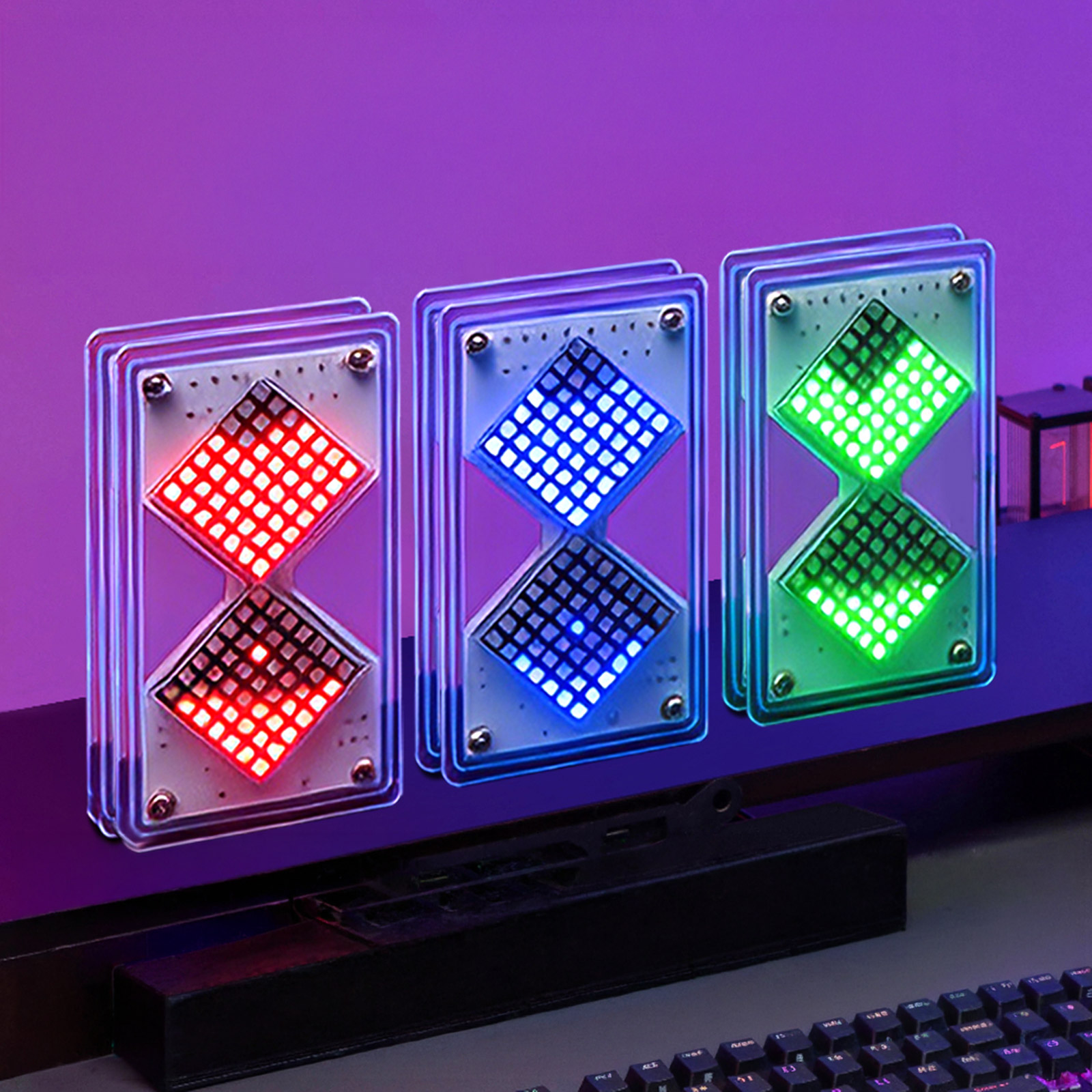 Bausatz LED Sanduhr mit Bewegungssensor (rot)