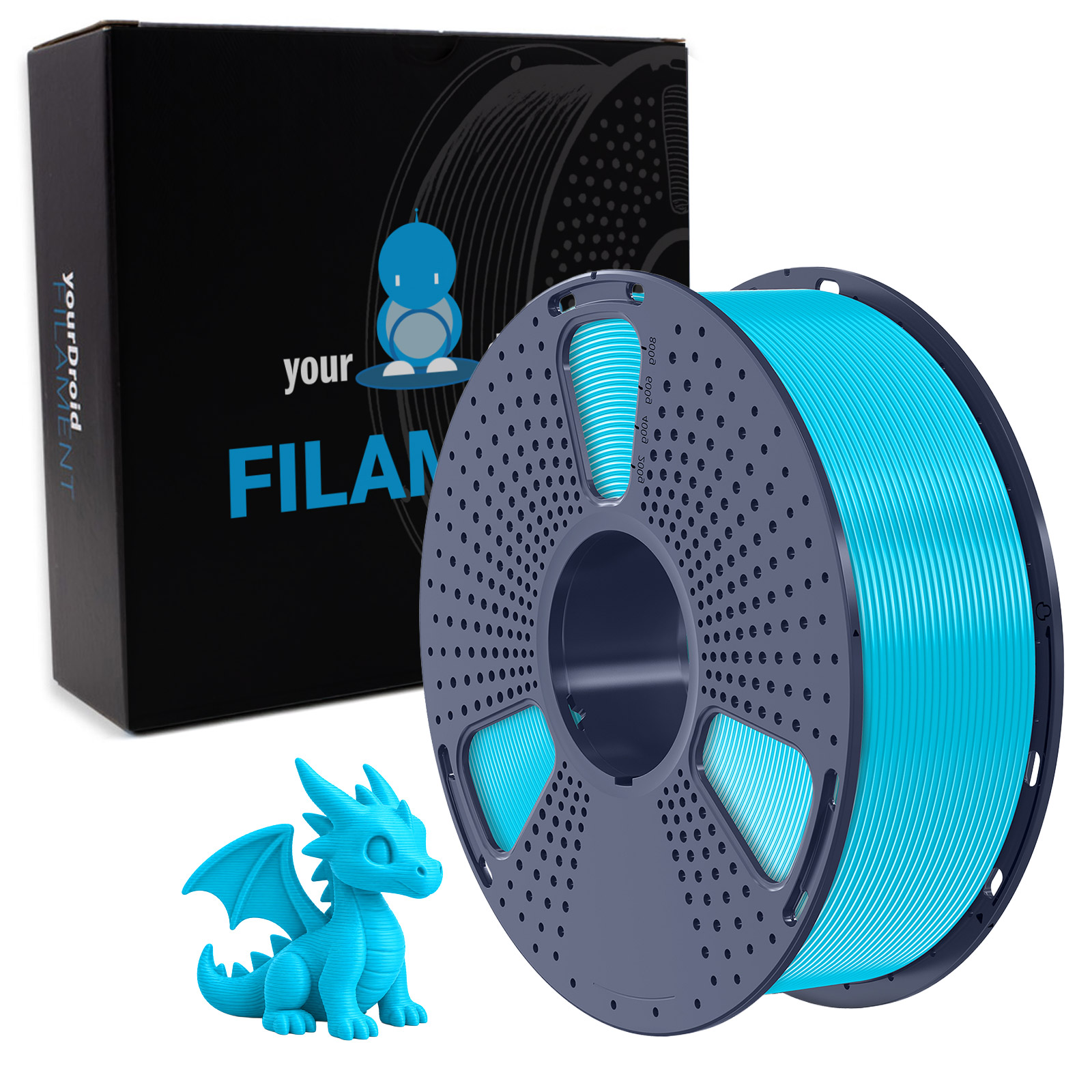 yourDroid PLA Filament Cyan 1.75mm 1kg