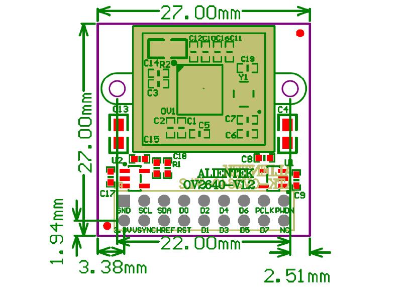 OV2640 Kameramodul CMOS Sensor 2 MP