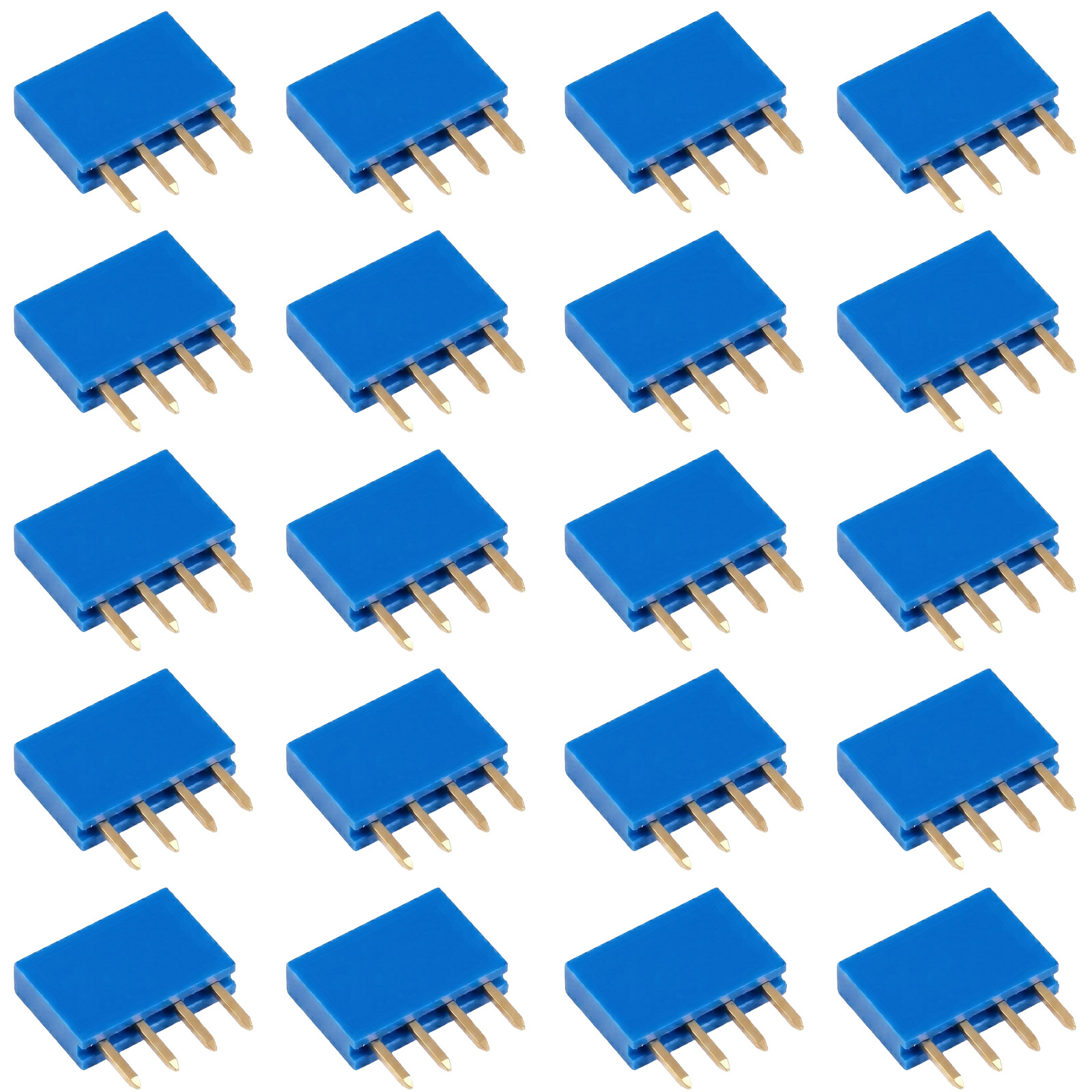 20x Buchsenleiste 4-polig 2,54mm Blau