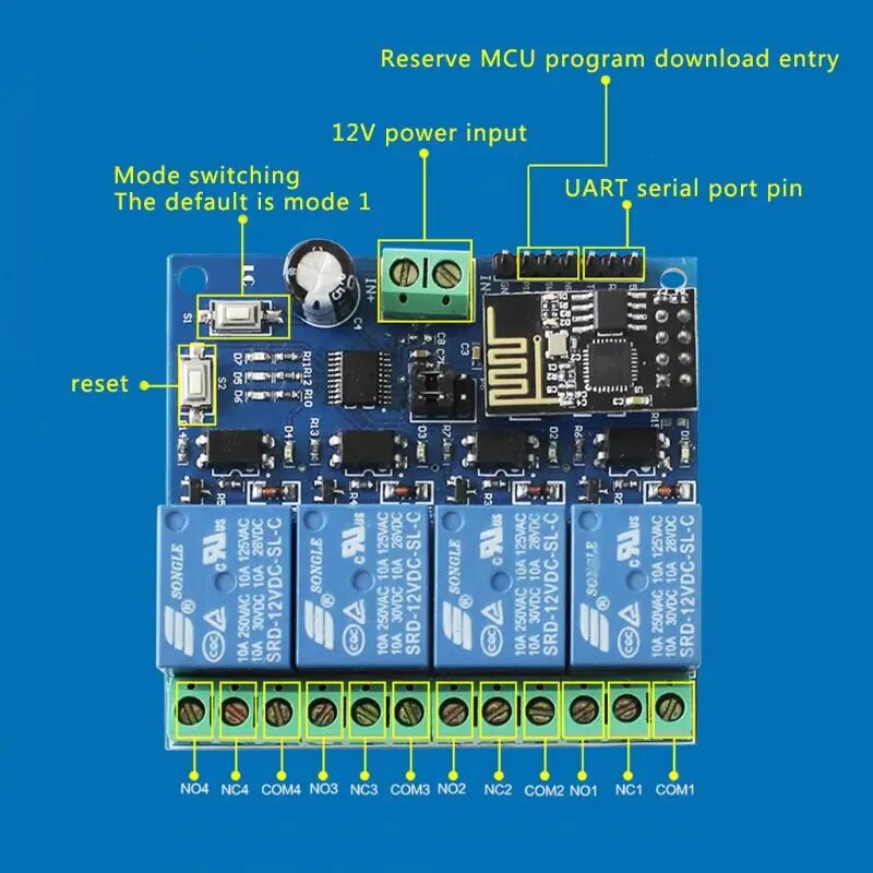 ESP8266 ESP-01 12V Relais für IOT App Controlling