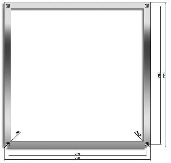 Aluminium Rahmen 220x220mm plangefräst