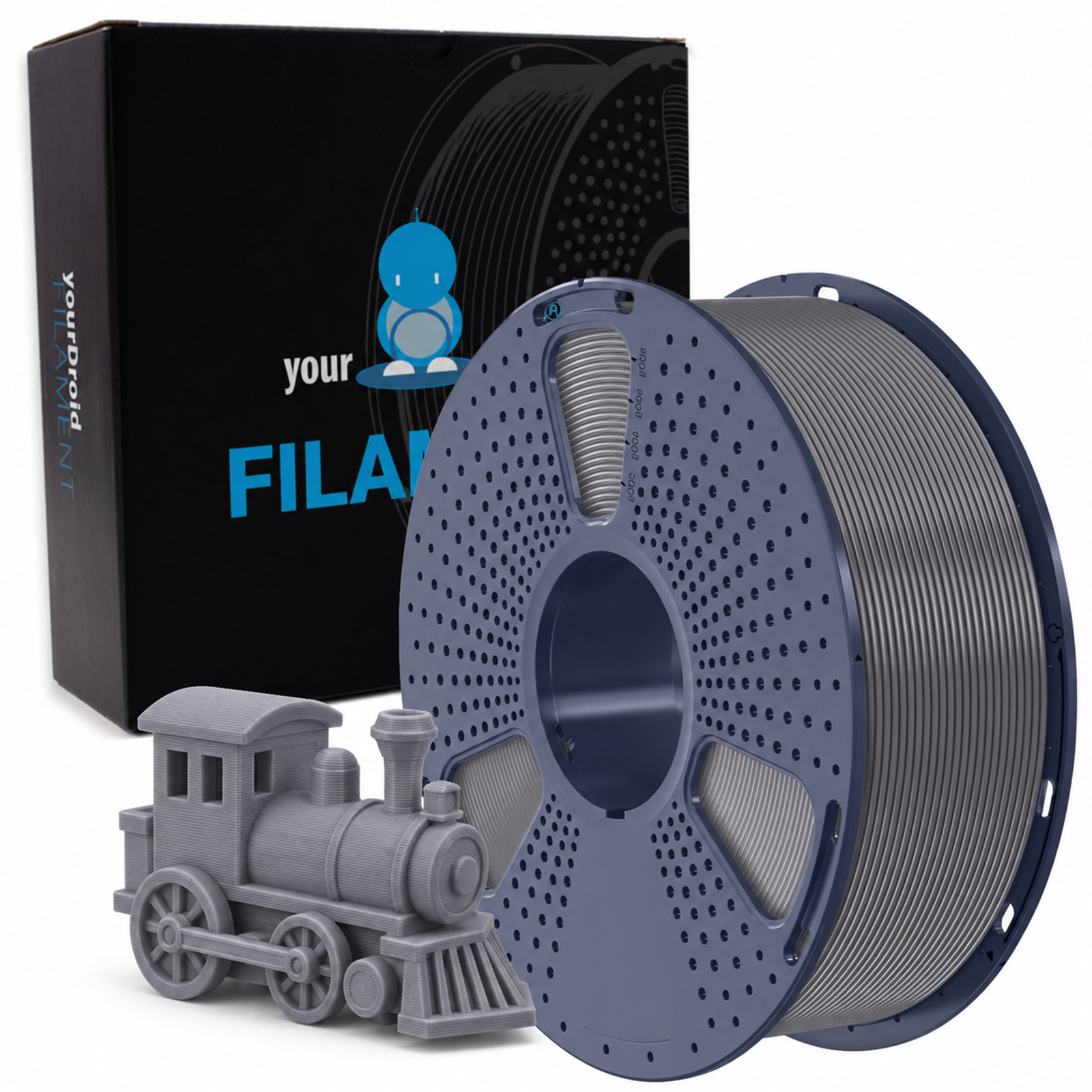 yourDroid PLA+ Filament Grau 1.75mm 1kg