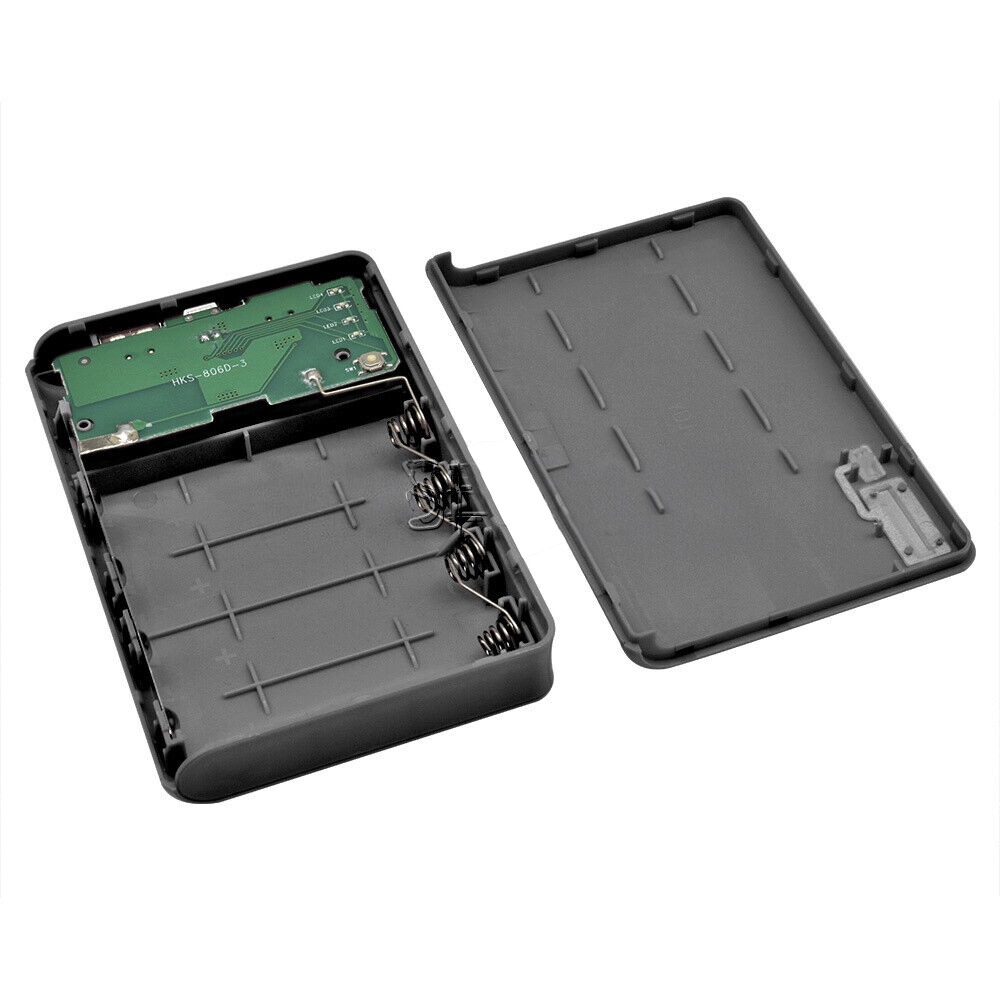 Power Bank Gehäuse 20.000mAh Schwarz für 4x 18650 Lithiumbatterien