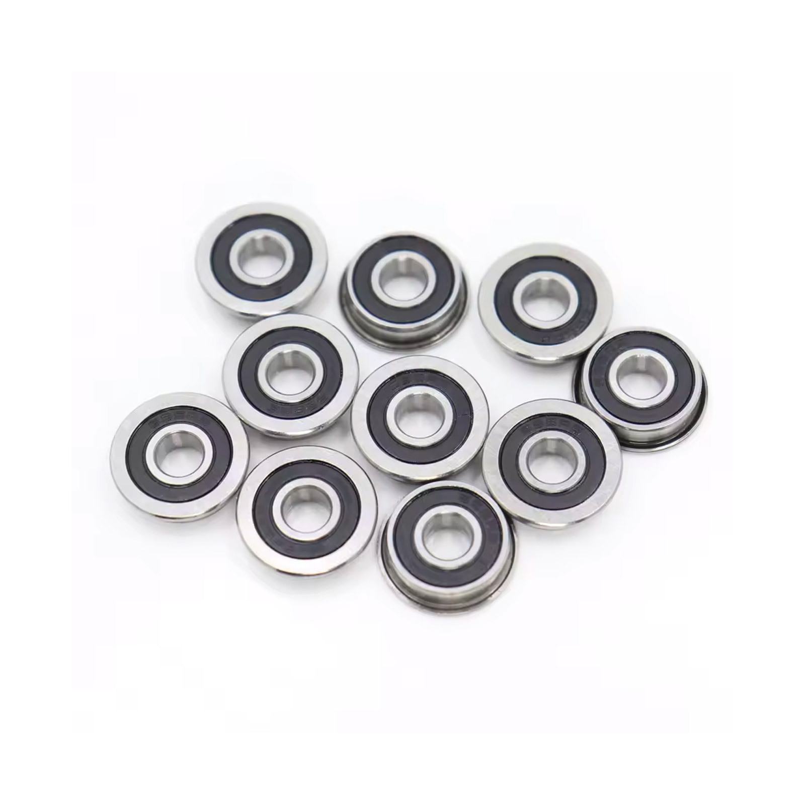 10x Kugellager F695-2RS mit Flansch