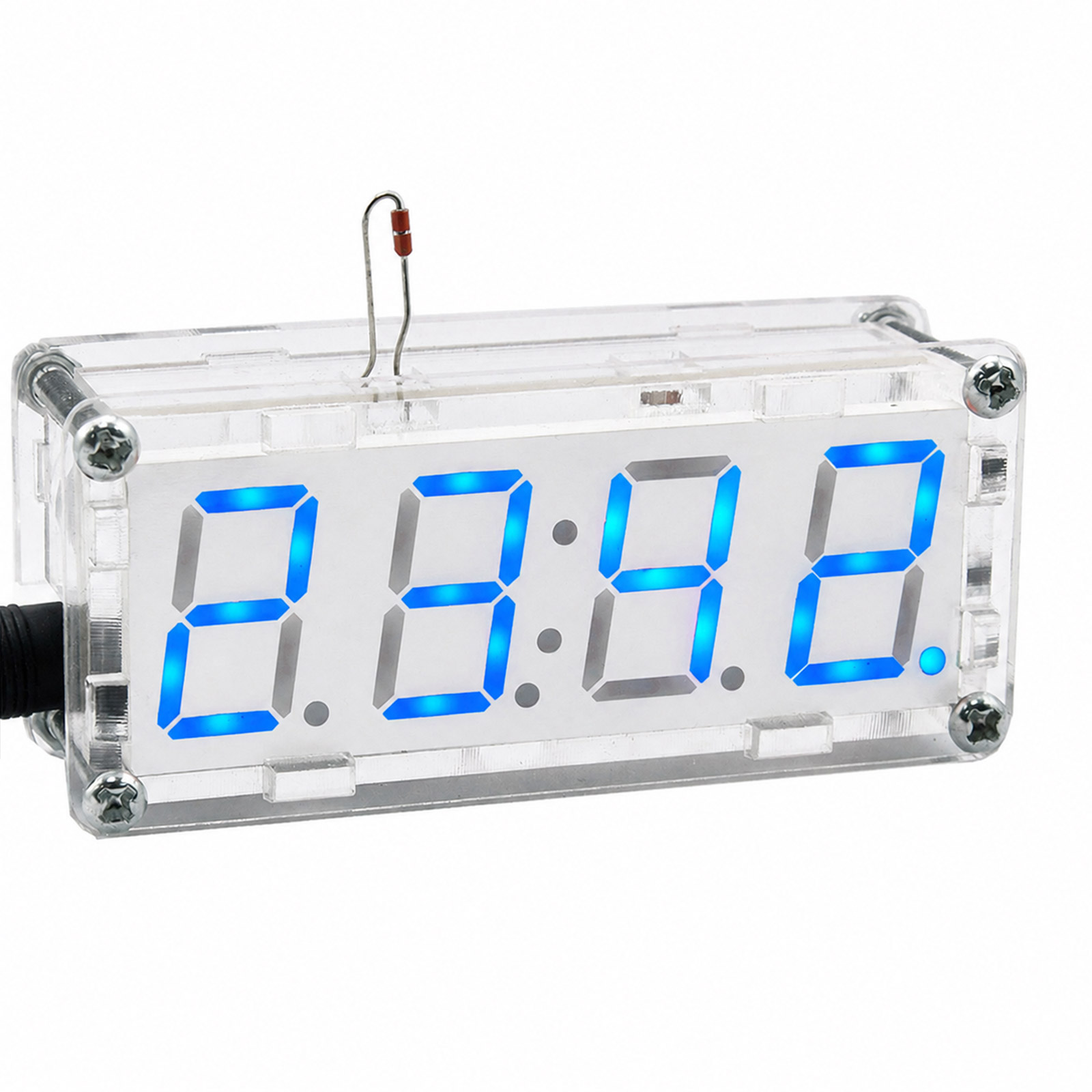 Bausatz Elektronische Uhr mit 4 Bit Display Blau