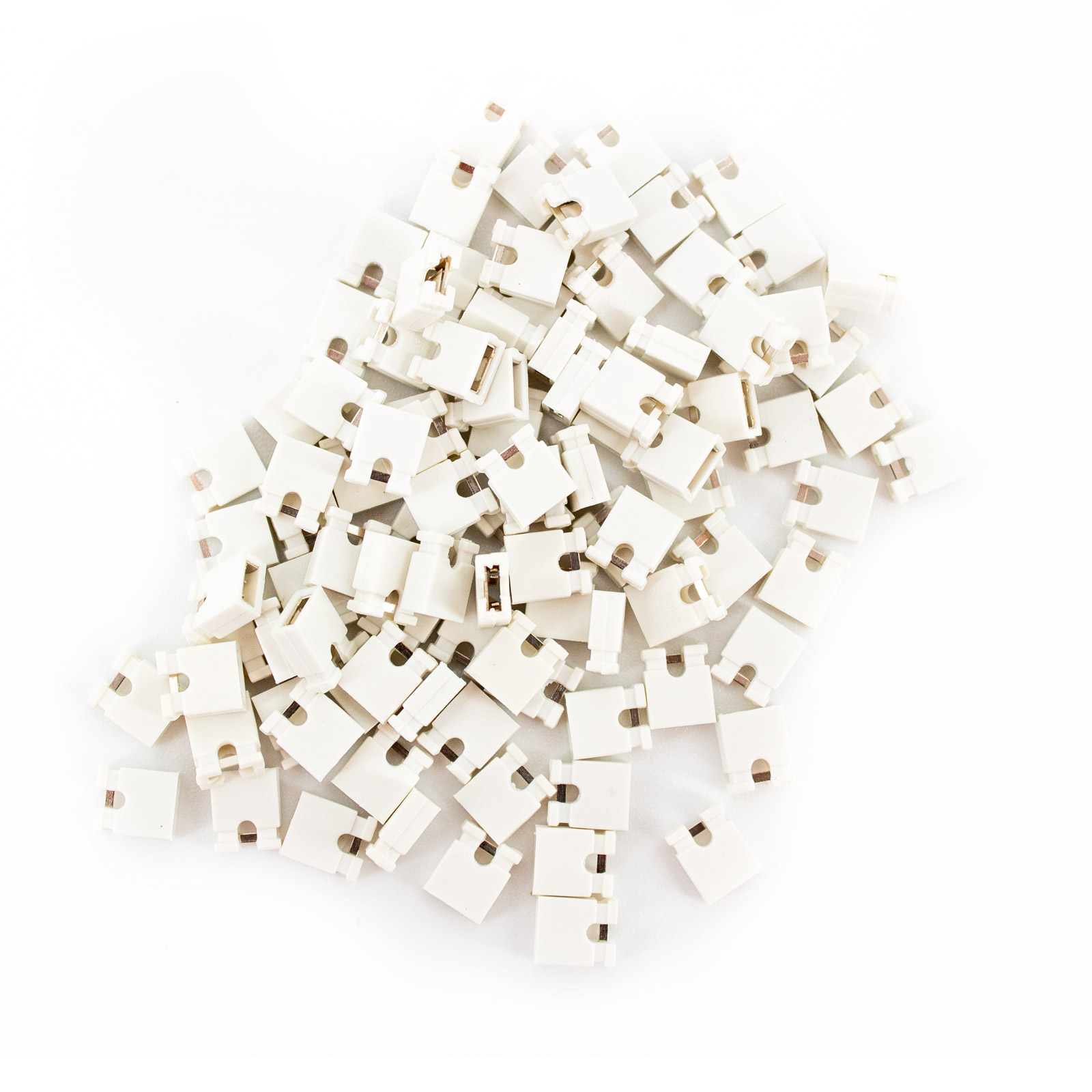 100 Jumper Kurzschlussbrücken 2.54mm weiss