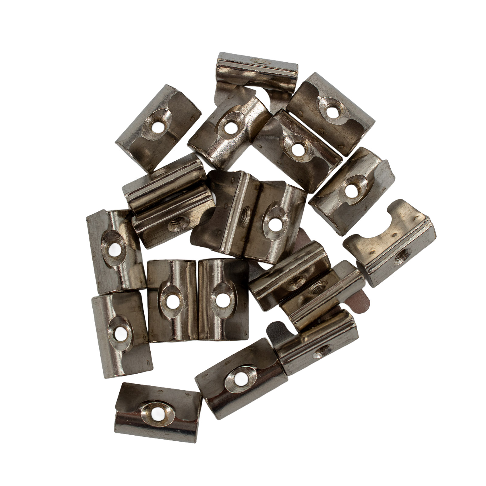 20x Nutenstein M4 Nut 8 einschwenkbar mit Feder
