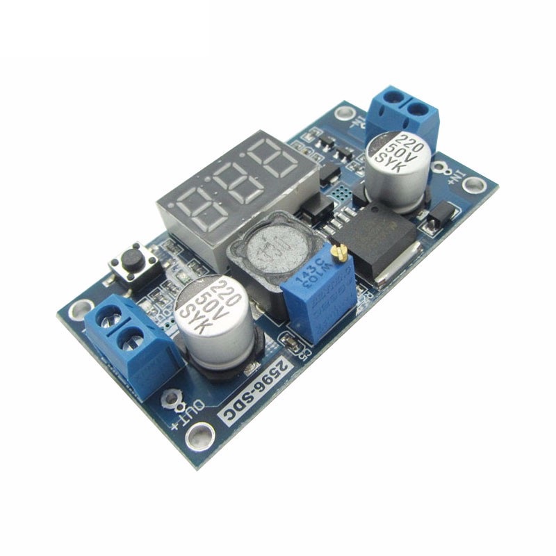 Spannungswandler LM2596 DC-DC Step-Down Regler einstellbar mit LED Voltmeter