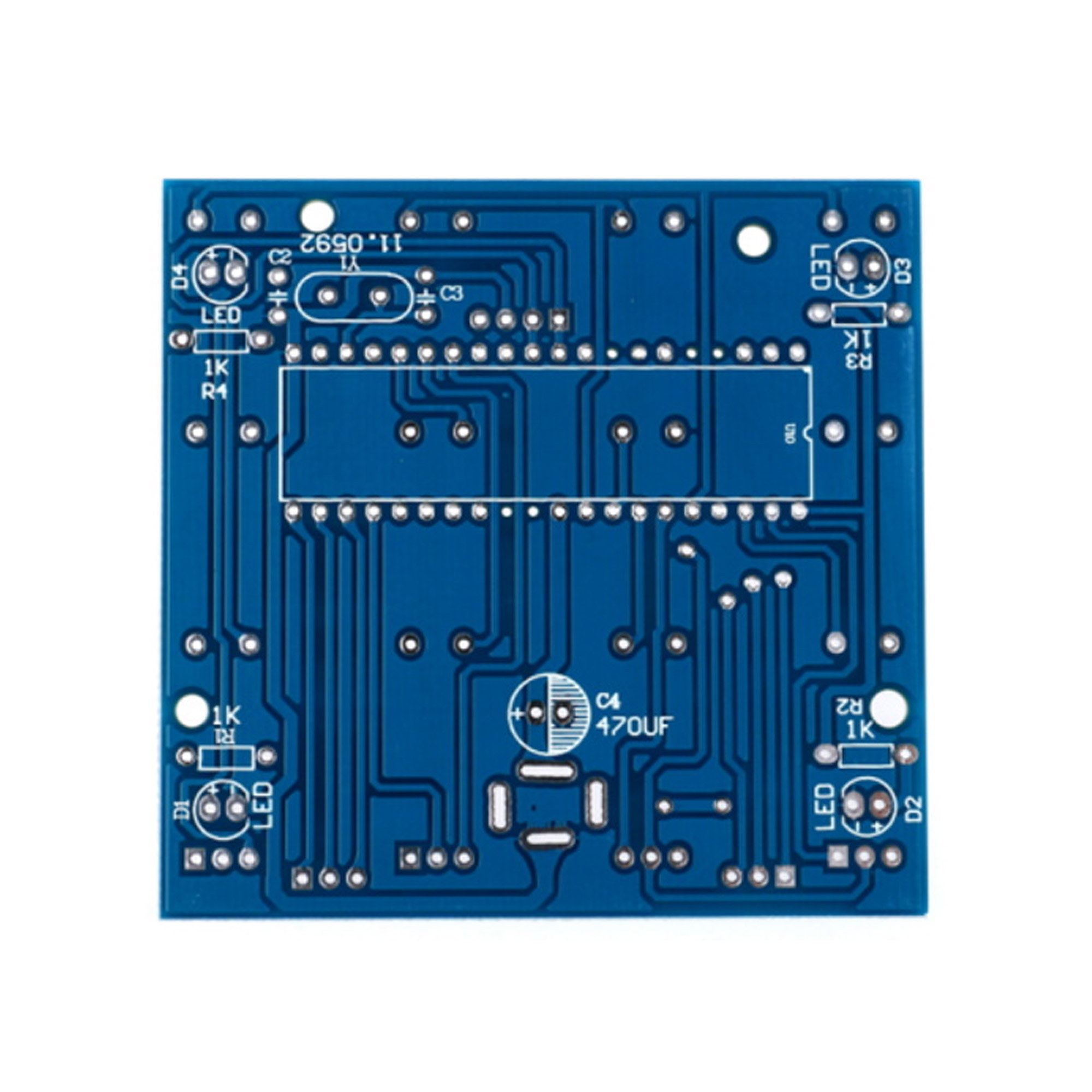 Bausatz 4x4x4 LED Würfel rot/blau