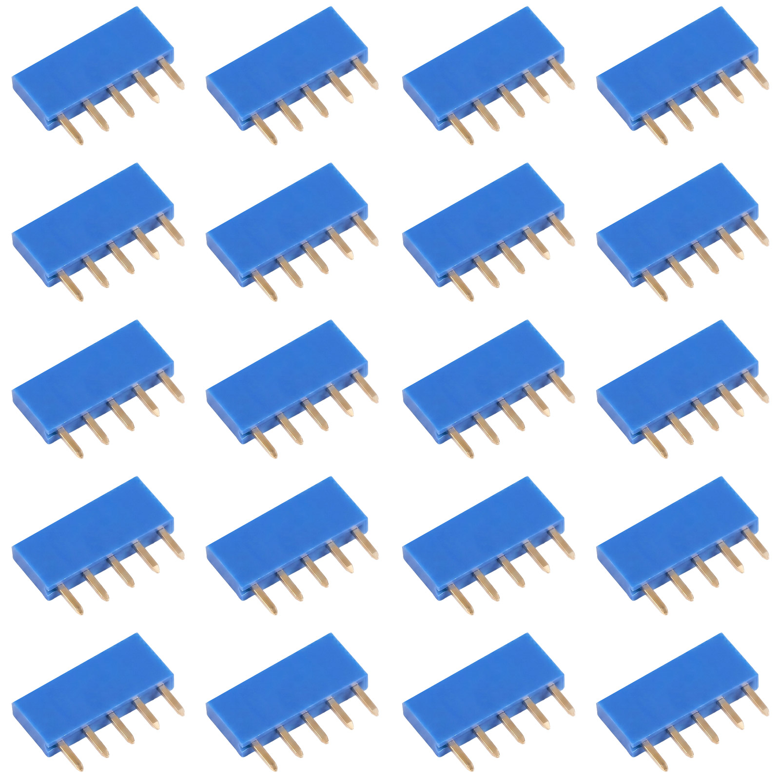 20x Buchsenleiste 5-polig 2,54mm blau